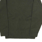 Mens Green Cotton Blend Crew Neck Military Style Sweatshirt M Durable Fit