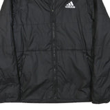 ADIDAS Mens Black Jacket S Polyester Blend Plain Zip Sport Casual Lightweight