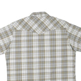 WRANGLER Mens Beige & White Checked Short Sleeve Shirt XL Cotton Blend Casual