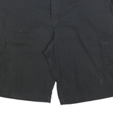 DICKIES Mens Black Cargo Shorts 2XL W42 Cotton Blend Relaxed Fit Pockets