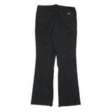 DICKIES Womens Slim Black Cotton Blend Trousers W34 L34 Zip Closure Straight Leg