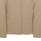 ZARA Womens Beige Basic Zip Jacket XS Polyester Blend Plain Minimalist Design