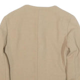 ZARA Womens Beige Basic Zip Jacket XS Polyester Blend Plain Minimalist Design