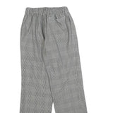 Womens Relaxed Grey Checked Trousers W22 L27 Zip Pattern Straight Leg