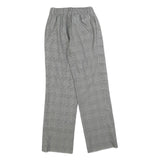 Womens Relaxed Grey Checked Trousers W22 L27 Zip Pattern Straight Leg