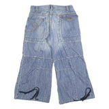 BLEND Womens Light Blue Denim Casual Shorts S W26 Wide Leg Stitch Detail