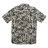 BOCA Mens Black & Beige Pattern Cotton Blend Shirt L Casual Summer Button Up