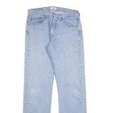 LEVI'S 501 Mens Jeans Blue Regular Straight Denim Medium W32 L34 Button Closure