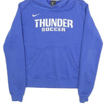 NIKE Mens Blue Thunder Soccer Hoodie M Cotton Blend Casual Sportswear