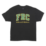 HANES Mens Black FRC Volleyball Graphic T-Shirt L Short Sleeve Crew Neck
