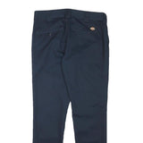 DICKIES Mens Cotton Blend Navy Slim Straight Trousers W33 L31 Workwear Casual