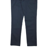 DICKIES Mens Cotton Blend Navy Slim Straight Trousers W33 L31 Workwear Casual