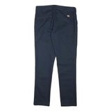 DICKIES Mens Cotton Blend Navy Slim Straight Trousers W33 L31 Workwear Casual