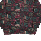 MCINTOSH & SEYMOUR Mens Green & Maroon Patterned Pullover Jumper XL Fleece Zip
