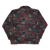 MCINTOSH & SEYMOUR Mens Green & Maroon Patterned Pullover Jumper XL Fleece Zip