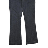 Womens Dark Blue Cotton Blend Regular Fit Flared Jeans W32 L32 Stylish Button
