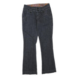Womens Dark Blue Cotton Blend Regular Fit Flared Jeans W32 L32 Stylish Button