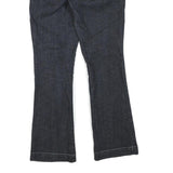 Womens Dark Blue Cotton Blend Regular Fit Flared Jeans W32 L32 Stylish Button