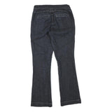 Womens Dark Blue Cotton Blend Regular Fit Flared Jeans W32 L32 Stylish Button