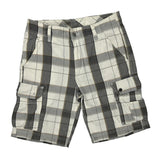Unbranded Checked Cargo Shorts - 32W 11L Grey Cotton