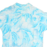 VALENTINE Womens Blue Printed Shirt Short Sleeve Collared M Lightweight Summer