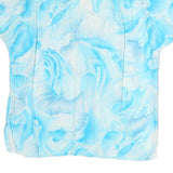 VALENTINE Womens Blue Printed Shirt Short Sleeve Collared M Lightweight Summer