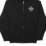 HARD ROCK CAFE Mens Black Tampa Zip Up Hoodie M Cotton Blend 20th Anniversary