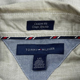 Tommy Hilfiger Short Sleeve Shirt - Large Gray Cotton