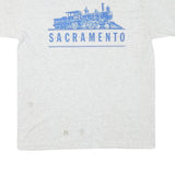 HANES Mens Grey Sacramento Graphic T-Shirt L Short Sleeve Crew Neck Vintage