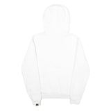 ELLESSE Womens White Pullover Hoodie UK 8 Cotton Blend Logo Sweatshirt