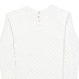 TED BAKER Womens White Plain Crew Neck Basic Knit Jumper XS Cotton Blend