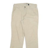 CARHARTT Mens Jeans Beige Relaxed Straight Denim W32 L29 Workwear Durable Zip