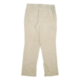 CARHARTT Mens Jeans Beige Relaxed Straight Denim W32 L29 Workwear Durable Zip