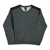 Adidas Sweatshirt - Large Gray Cotton Blend