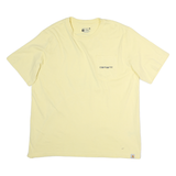 CARHARTT Mens Yellow & Cream Pocket T-Shirt XL Short Sleeve Crew Neck Graphic