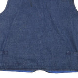 SPORT 8 Mens Blue Denim Vest XL Cotton Blend Zip Pockets Aged Casual