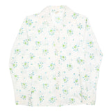 SPERLA Womens White Printed Shirt Long Sleeve Button Neck M Floral Pattern