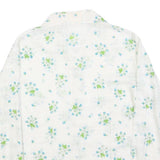 SPERLA Womens White Printed Shirt Long Sleeve Button Neck M Floral Pattern