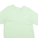 ADIDAS Mens Light Green Cotton T-Shirt L Short Sleeve Crew Neck Minimal Logo