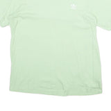 ADIDAS Mens Light Green Cotton T-Shirt L Short Sleeve Crew Neck Minimal Logo