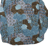 Mens Blue Brown Pattern Cotton Blend Shirt M Casual Long Sleeve Button Closure