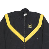 UNICOR Mens Black & Yellow U.S. Army Logo Zip Up Nylon Jacket M Lightweight