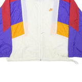 NIKE Mens White & Purple Colourblock Jacket M Polyester Blend Zip Athletic