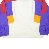 NIKE Mens White & Purple Colourblock Jacket M Polyester Blend Zip Athletic