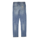 CARHARTT Womens Regular Fit Blue Denim Jeans Cotton Blend W31 L32 Classic Zip