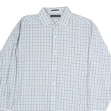 TOMMY HILFIGER Mens Blue & Green Checked Shirt XL Classic Cotton Long Sleeve