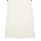 PAULE KA Womens Black & White Shift Polyester Blend Dress S Crew Neck Short