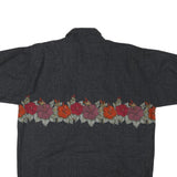 NO BOUNDARIES Mens Black Shirt L Cotton Blend Floral Print Summer Casual