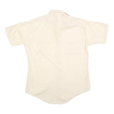 VAN HEUSEN Mens Cream Cotton Blend Short Sleeve Shirt M Classic Button Down