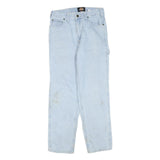 DICKIES Womens Regular Light Blue Denim Jeans W28 L28 Workwear Style Zip Closure